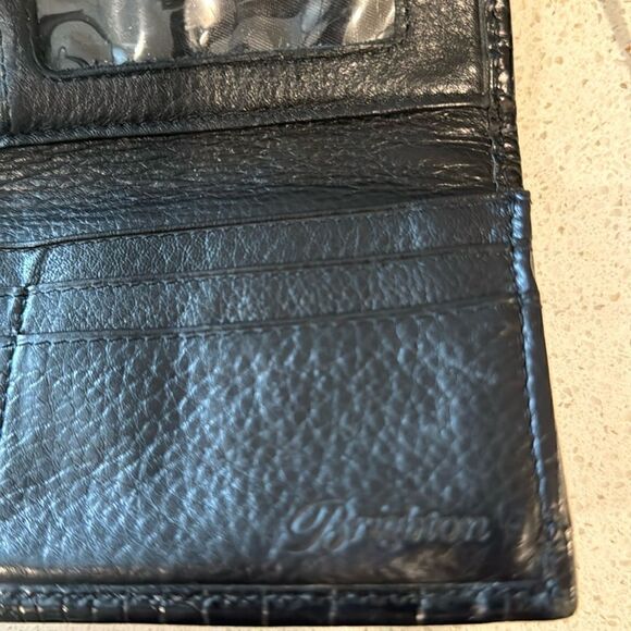 Brighton Small Black Pebbled Leather Croc Crossbody Wallet Detachable Strap EUC - Picture 8 of 12